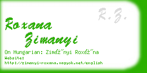 roxana zimanyi business card